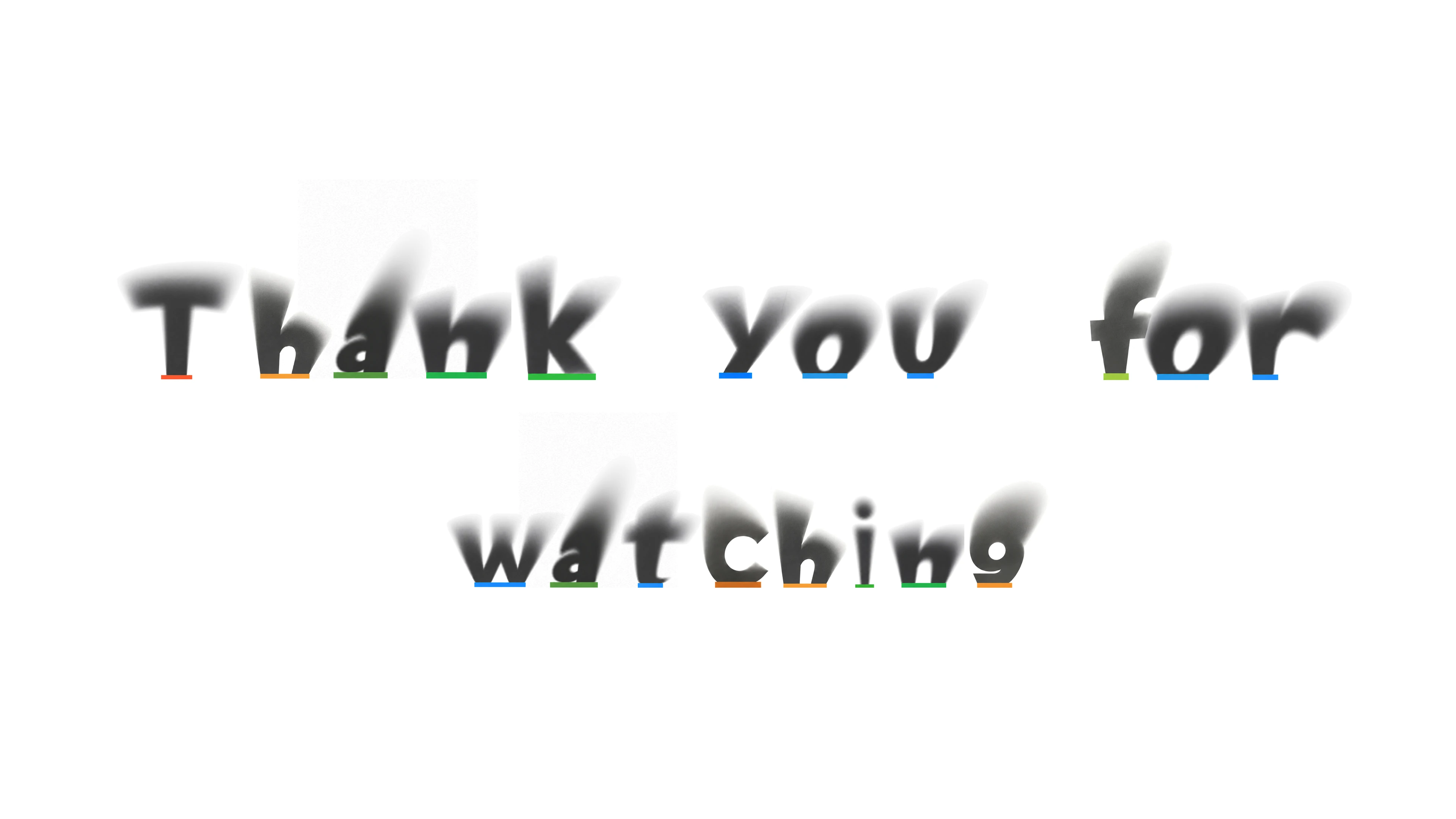 Thank you for watching in shadow typeface