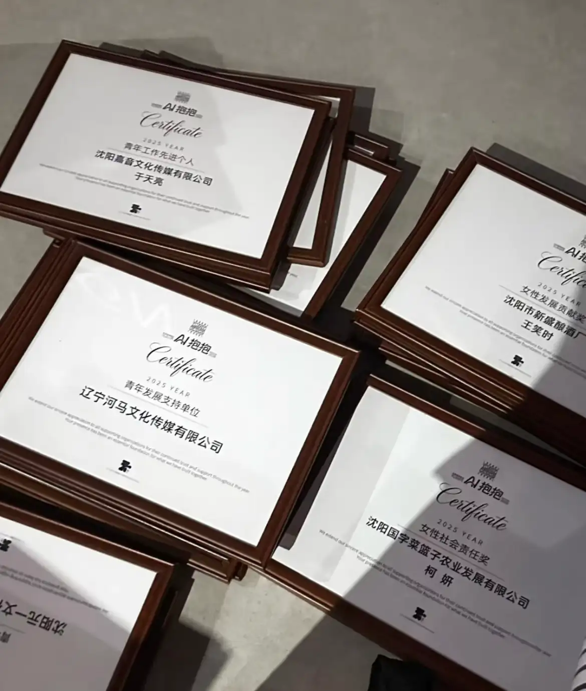 AI抱抱活动奖项证书