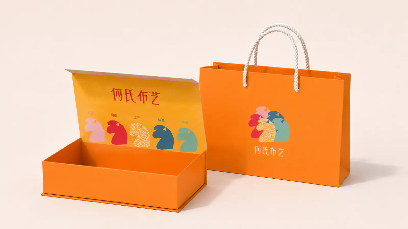 何氏布艺礼盒与手提袋棚拍展示